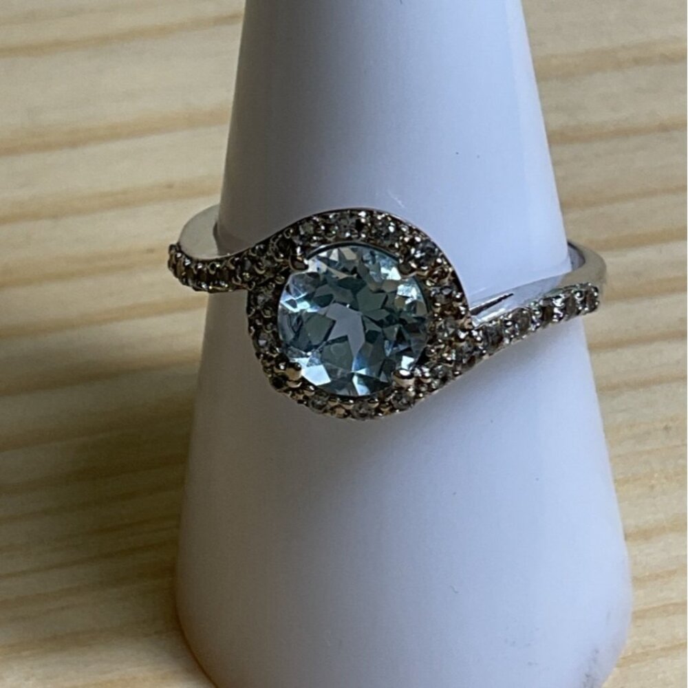 Sterling Silver Signed PAJ 925 CN Blue Opal Ring